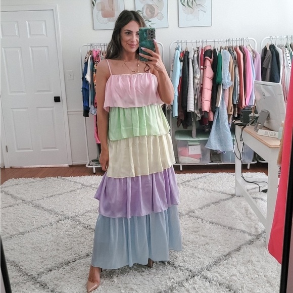 Olivia Rubin Tiered Multicolor Maxi Dress - Picture 5 of 12